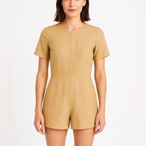 Ilana Kohn 100% cotton Tan Short Sleeve Romper